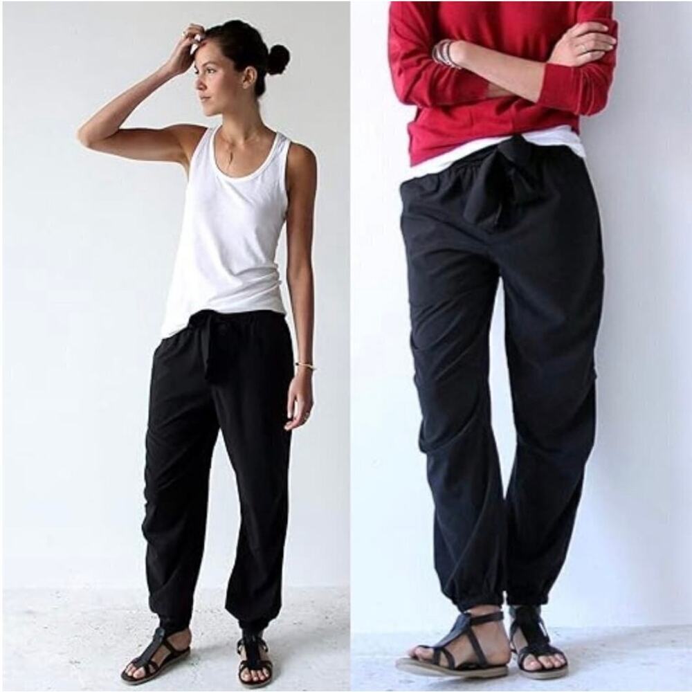 PASKHO Black Serene Pants  Ultra Comfort Travel Joggers Size M